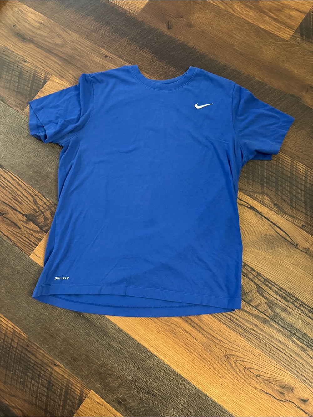 Nike Royal Blue Short Sleeve Performance Tee with White Swoosh